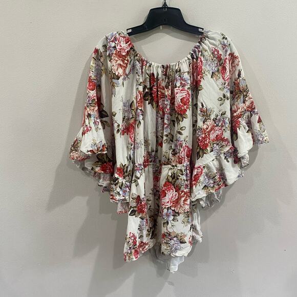 LPA Romper Multicolor Floral Linen Blend Off The Shoulder Casual Sz Small - Picture 2 of 12